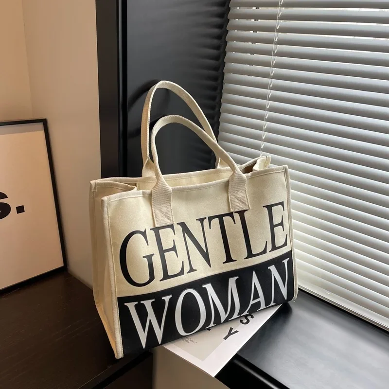 

Totes Mummy Bag Large Capacity Handbag Women Canvas Bag Gentle Women Letters Printed Storage Big Bag Shoulder Messenger Bags