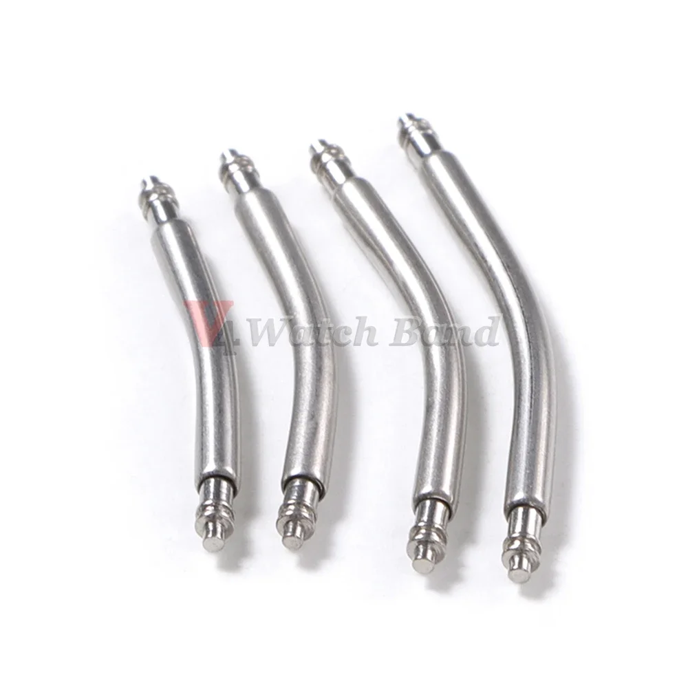 10pcs Curved Spring Bar Dia 1.5mm 1.8mm Watch Strap Link Pins 18mm 20mm 22mm 24mm Width Stainless Steel Curved Band Links