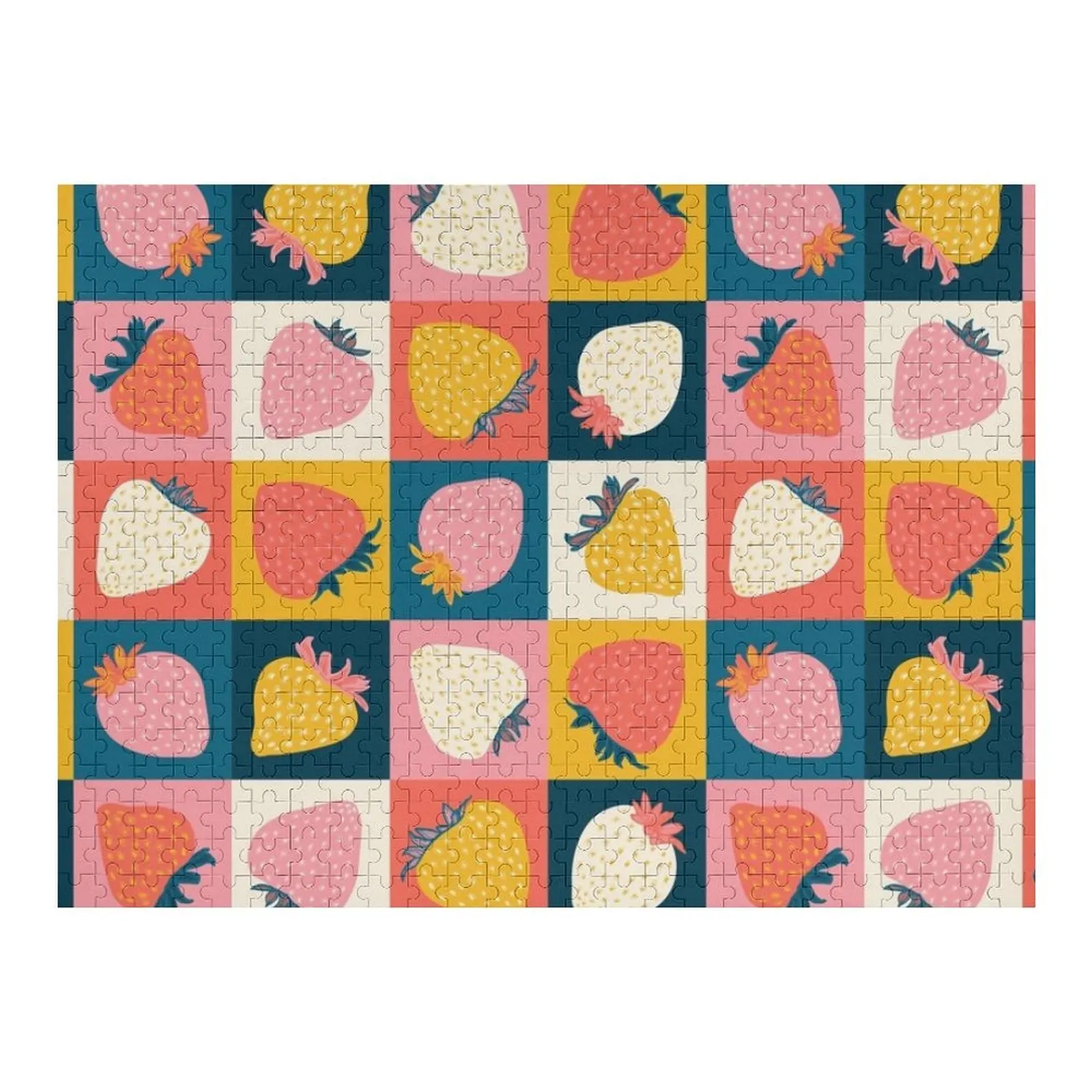 

Головоломка с клубникой, фруктами и квадратами, деревянная головоломка с изображением животных, деревянная фотография, персонализированная головоломка