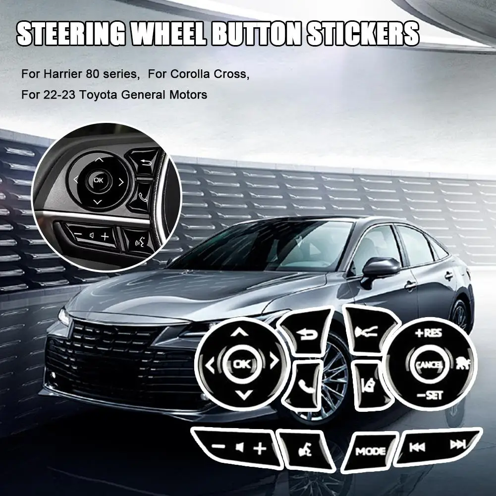 

Steering Wheel Button Stickers For Harrier 80 Series For Corolla Cross for Toyota 22-23 Steering Switch Cover Accessories L2R6