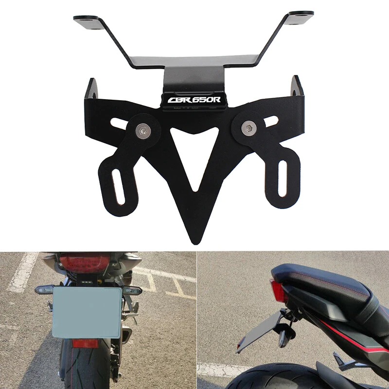 For HONDA CBR CB 650R CBR650R CB650R 2019 2020 License Plate Holder Rear Tail Frame Fender Eliminator Bracket Kit With LED