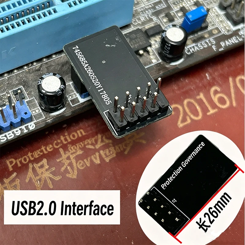 reverse extension interface motherboard 2.54mm 9pin10pin FPANEL 9P USB9 pin HD AUDIO USB graphics card pressure-proof adapter