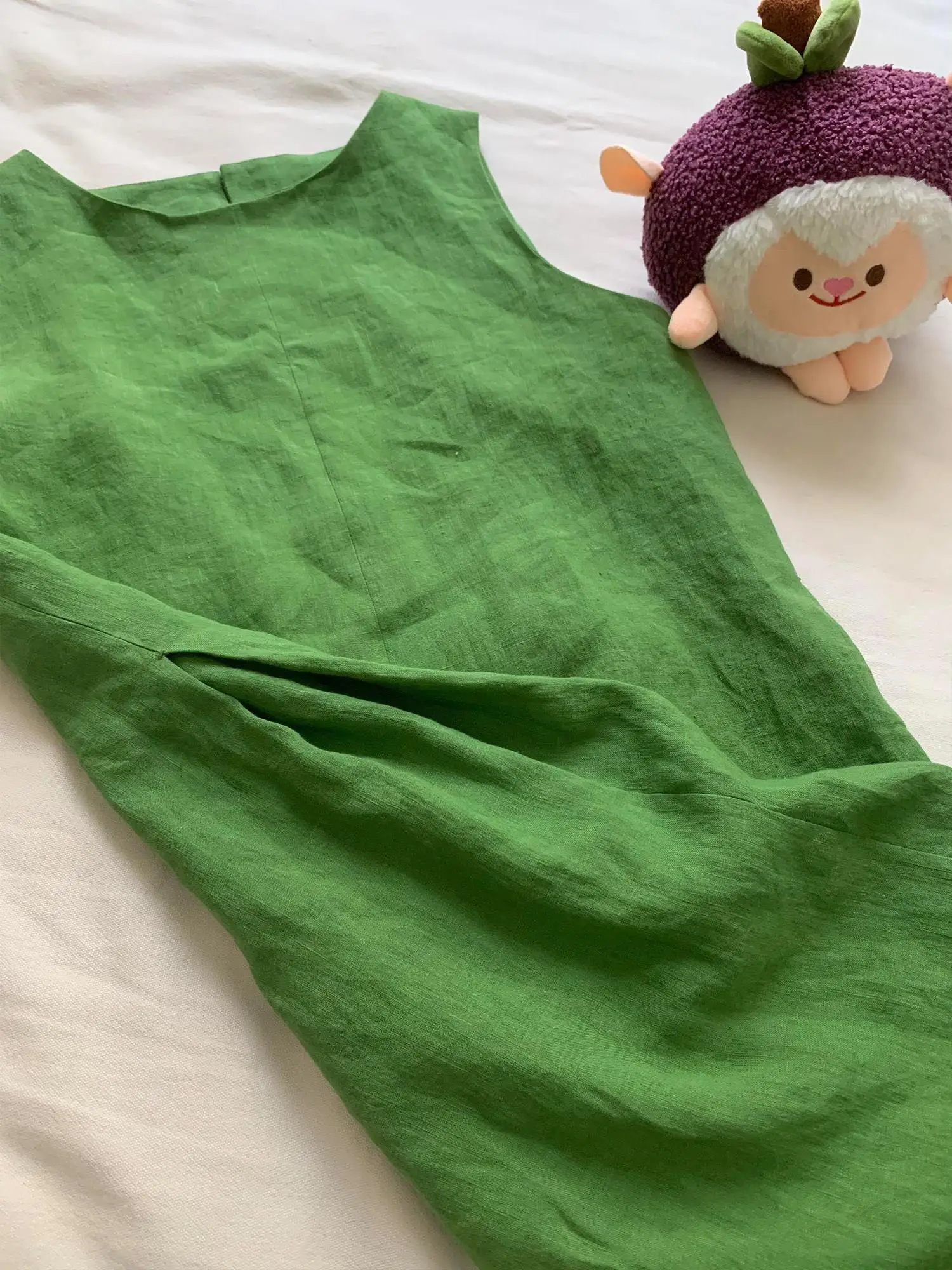 Ele een Linen Svel Long Dr Women's Summer Faionable White Enhancing High-End Feeling Maxi Dr Commute Sle