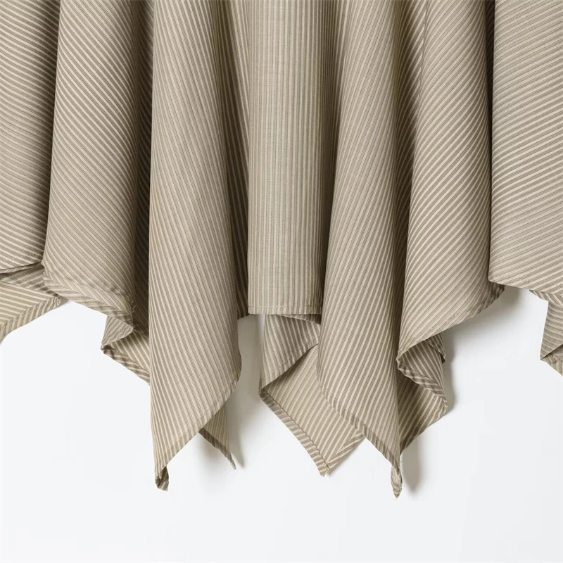 KEYANKETIAN 2025 delle nuove donne decorazione della catena gonna a righe stile francese cerniera laterale a vita alta irregolare una linea gonna centrale