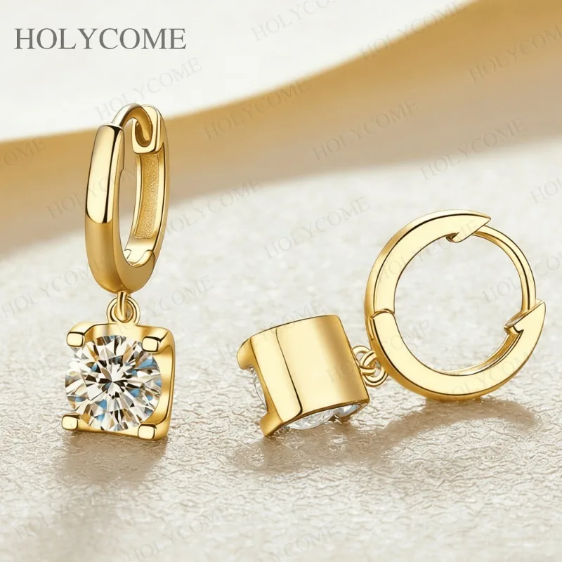 

Серьги-кольца из муассанита цвета D VVS1, круглые, гипоаллергенные, элегантные, повседневные, свадебные подарки для женщин, дизайн головы быка