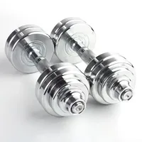 Wholesale gym 10 kg adjustable electroplated steel dumbbells dumbbell set gym weight