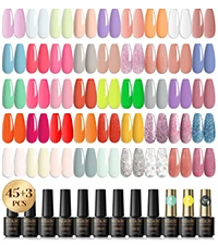 ROSALIND 48Pcs Color nail set 2025 New Hot sale Nail Art kit Winter Nails Soak Off Varnish UV Semi Permanent Gel Christmas gift