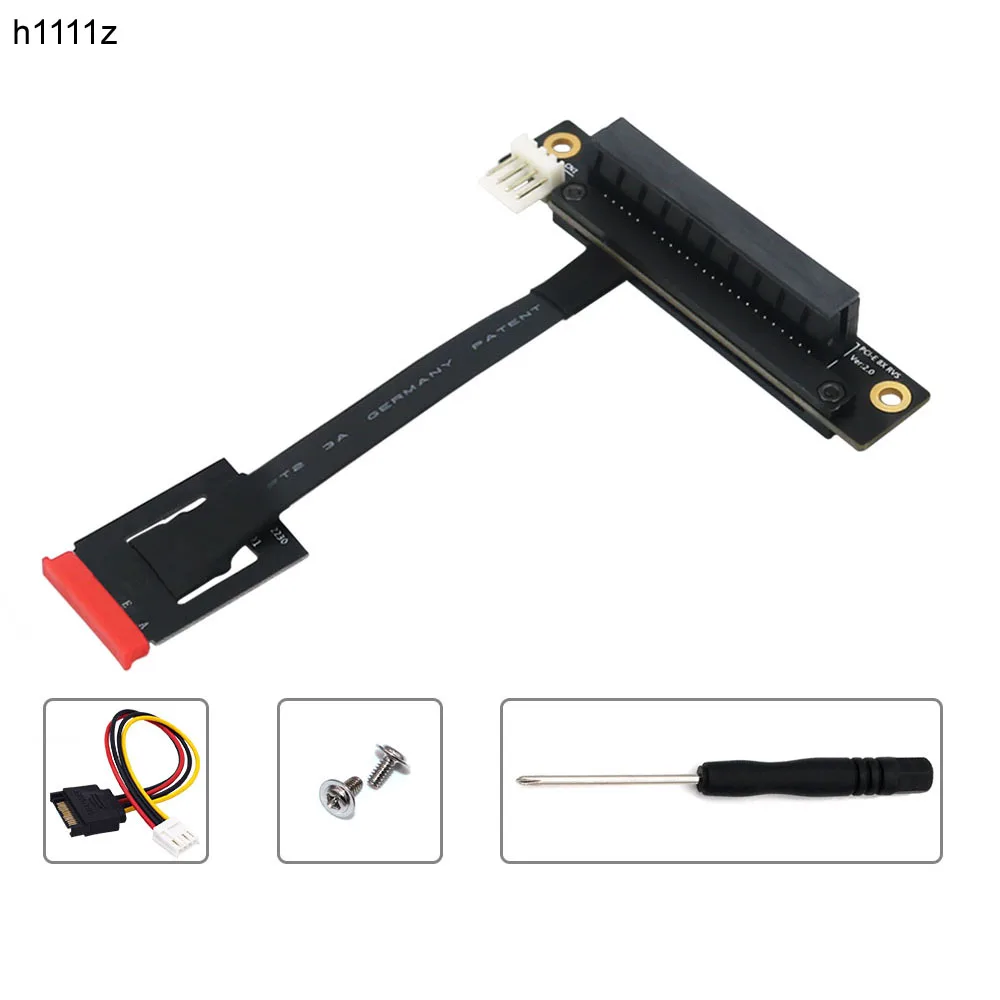 

Add On Card 270 Degree M.2 NGFF Dual Key A-E To PCI-E 8X Adapter Cable 4P FDD Power Connector M.2 Key AE to PCI Express X8 Riser