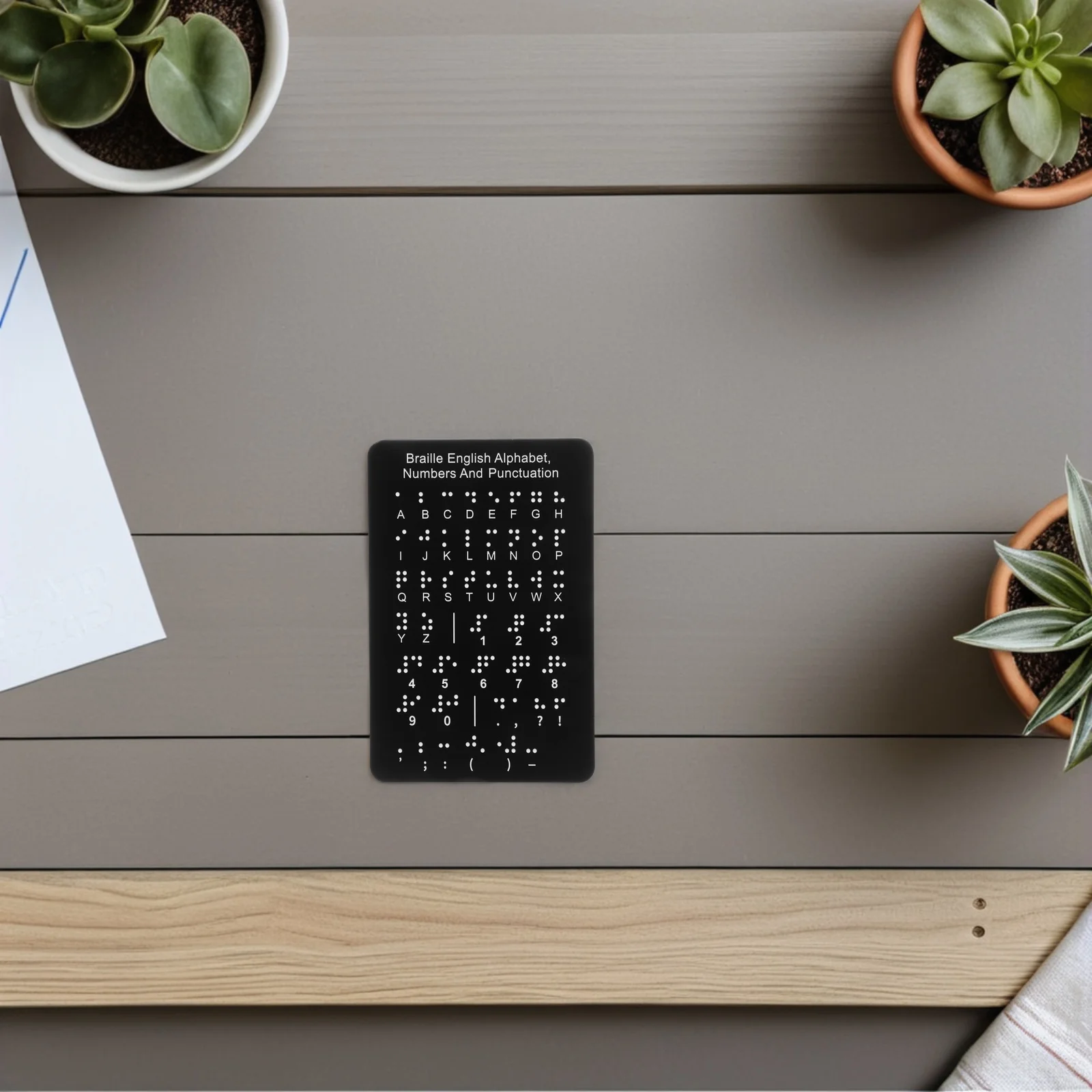 

Tactile Braille Board English Letters Numbers Portable Educational Tool for Blind Children Adults Raised Dots Learning System