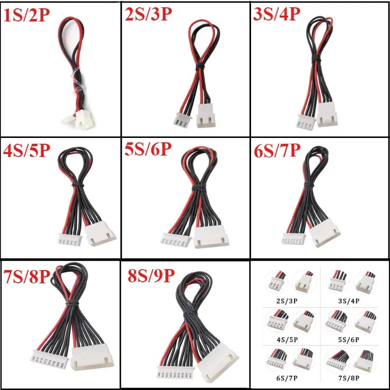 JST-XH 1S 2S 3S 4S 5S 6S 7S 8S 10/20/30cm 22AWG Lipo Balance Wire Extension Charged Cable Lead Cord for RC Lipo Battery charger