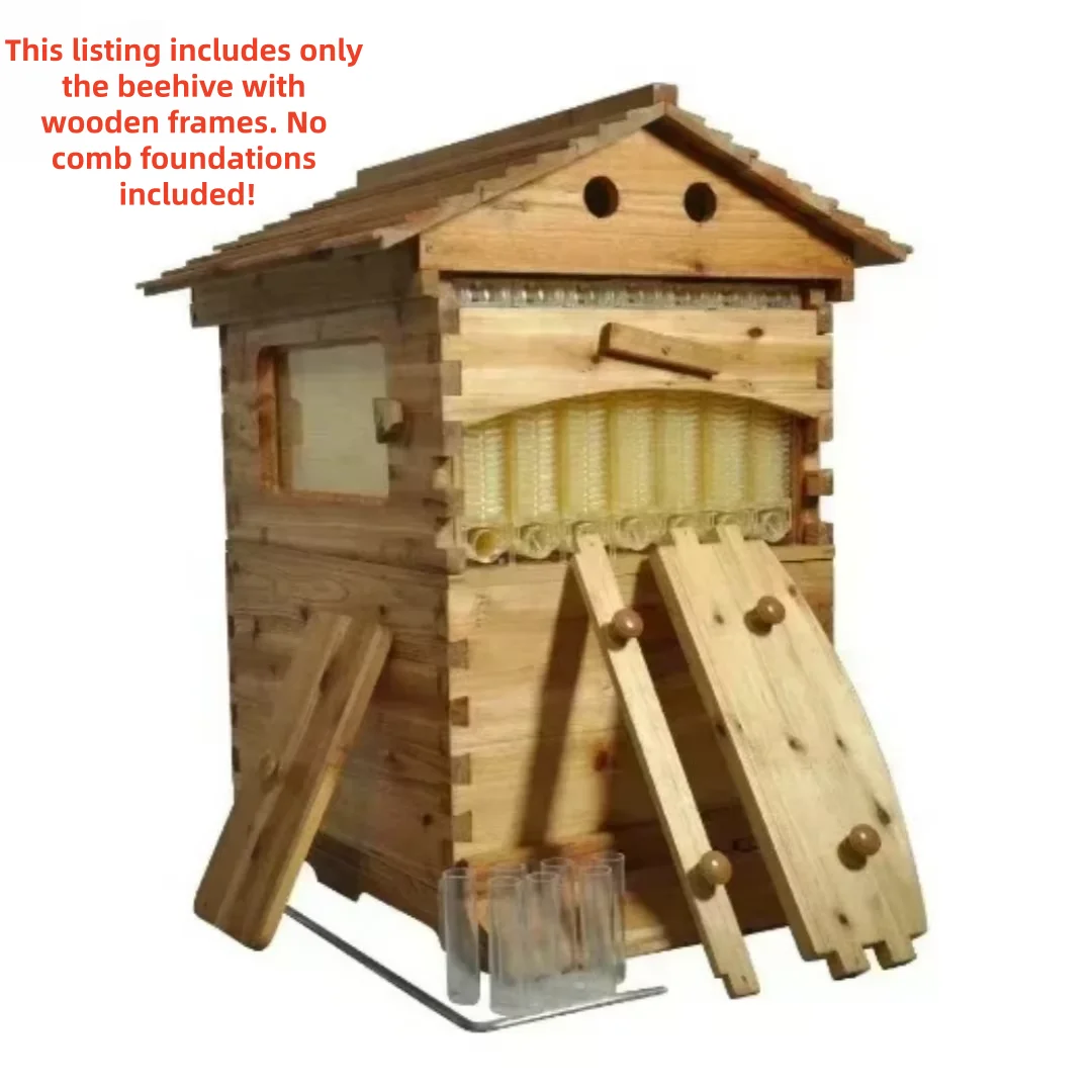 Water-boiled Larch Honeybee Hive Automatic Beekeeping Tool Automatic Honey Extraction Hive Self-Flow Honey Comb Beekeeping Equip
