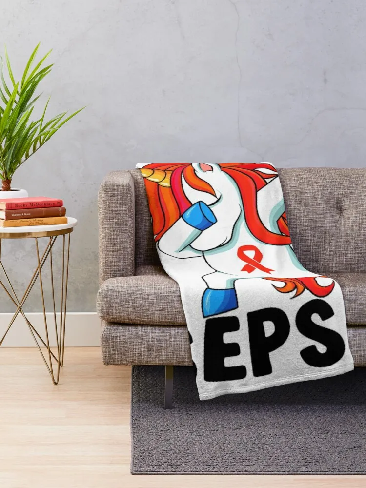 Not Today Sepsis - Red Dabbing Unicorn Throw Blanket Bed covers Thins Flannel Fabric Blankets