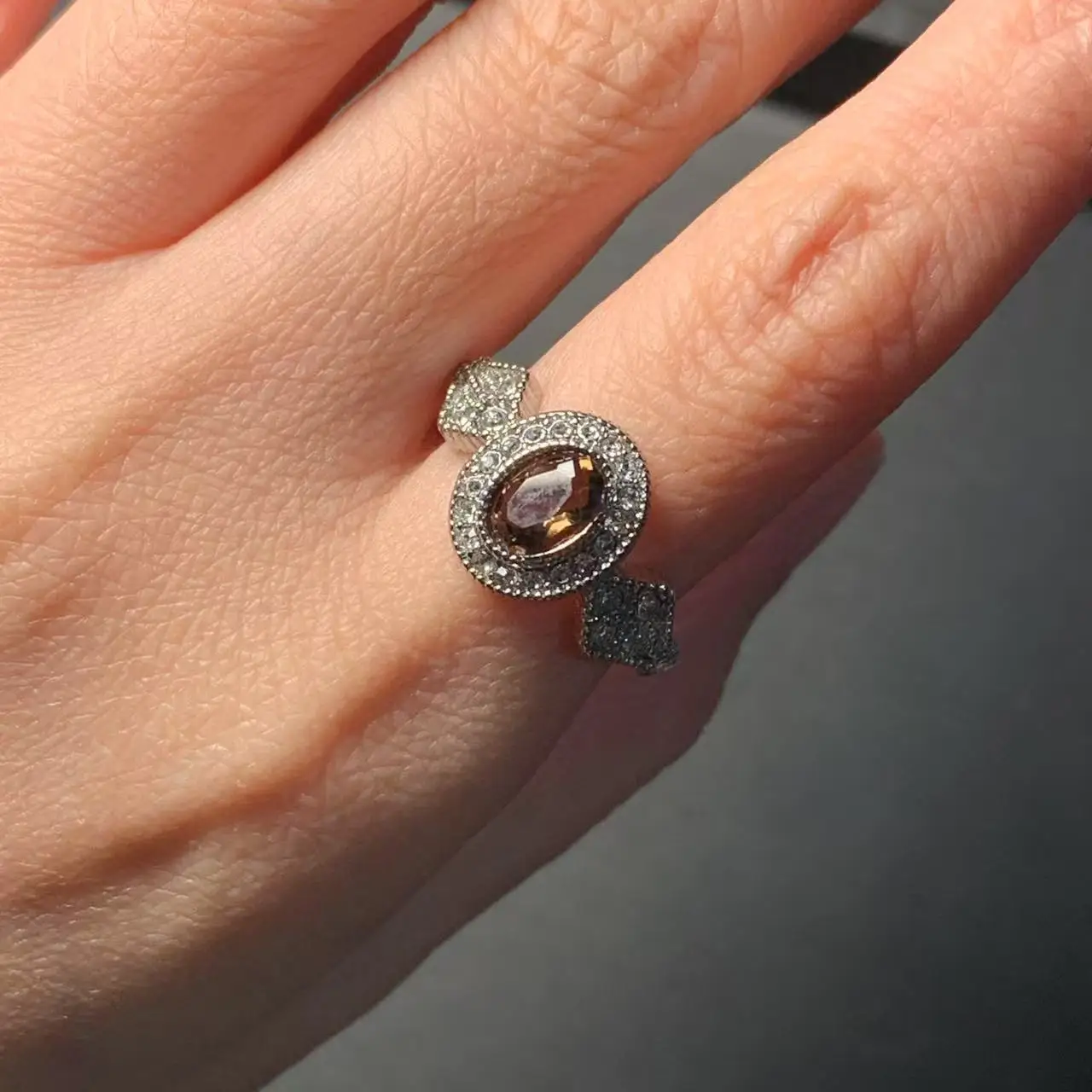 MM Natural Smoky Quartz Ring Adjustable Female Ring Jewelry for Women Gift Wholesale High Quality Vintage Fine view 3