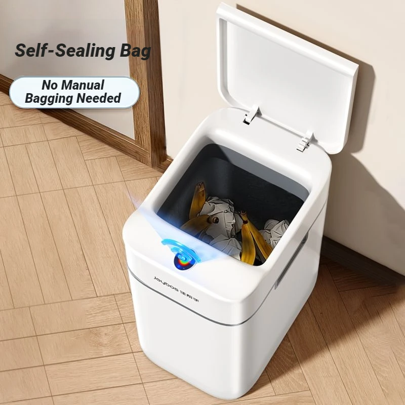 Smart Sensor Trash Can 12L Auto Adsorption Bag With Lid Garbage Can Living Room Kitchen Household Large Capacity For Home Garbag