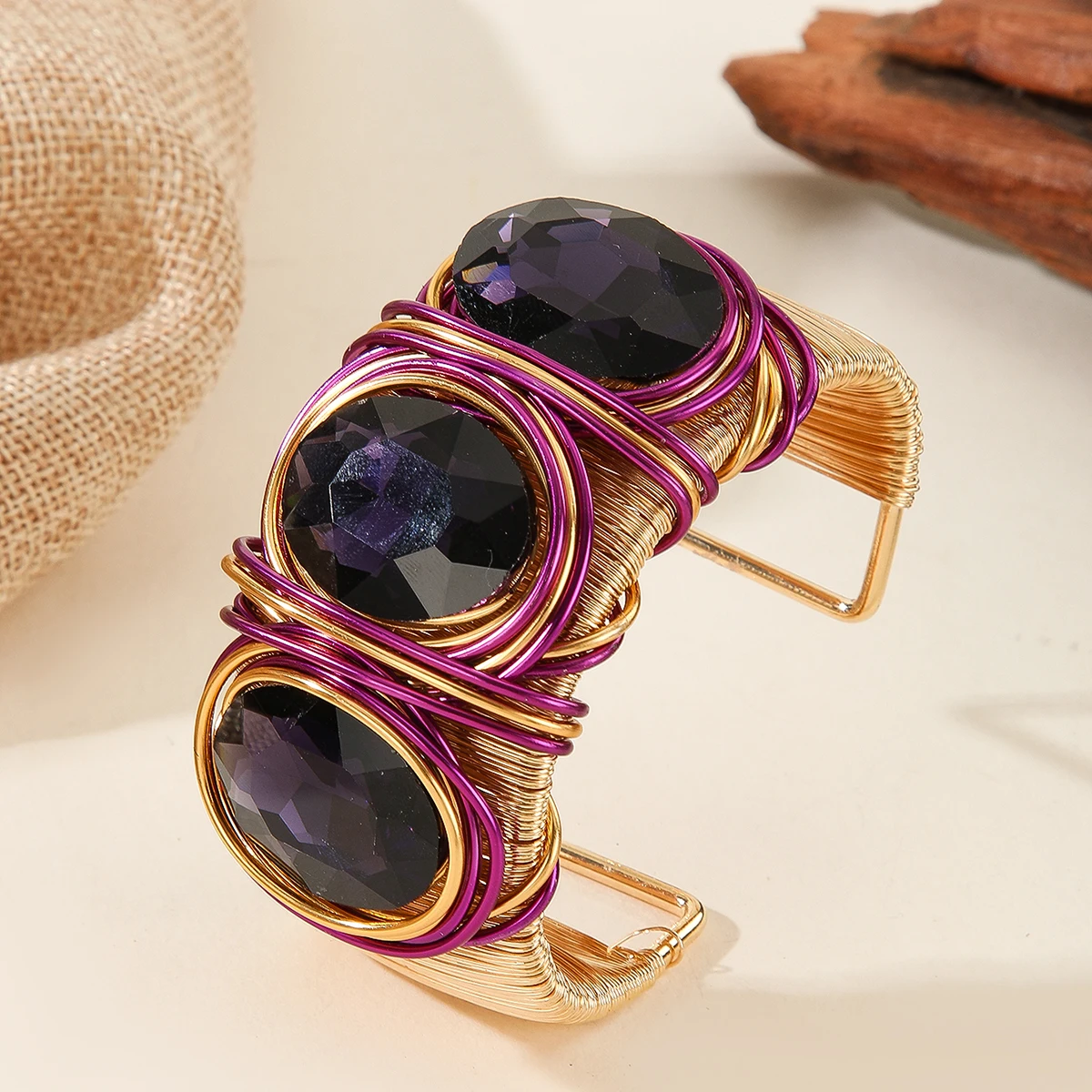 Glass Crystal Hand-Woven Open Bangle product image from Sanskriti ke Sath