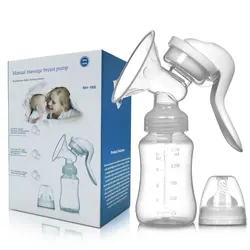 Manual Silicone Breast Pump, Pp Material, produtos de maternidade, indolor, silencioso, não elétrico