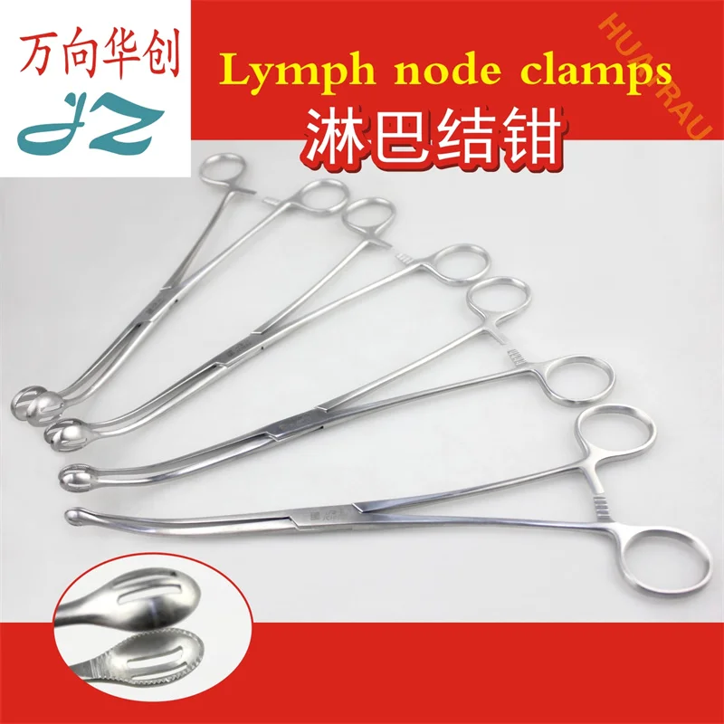 

JZmedical lymph node forceps with toothed double-hole lymphatic removal forceps tissue forceps cardiothoracic surgery instrument
