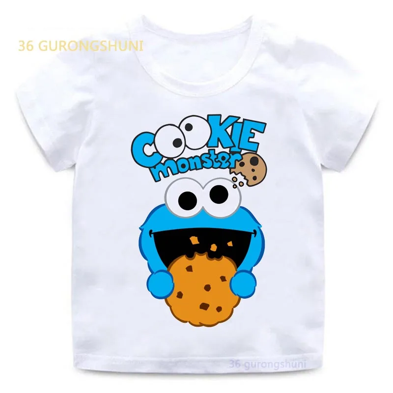 Baby T Shirt Boys T Shirts Cookie Monster Children Clothes Kids tshirt 2 3 4 5 Birthday T-shirts summer Tops For Girls-clothing