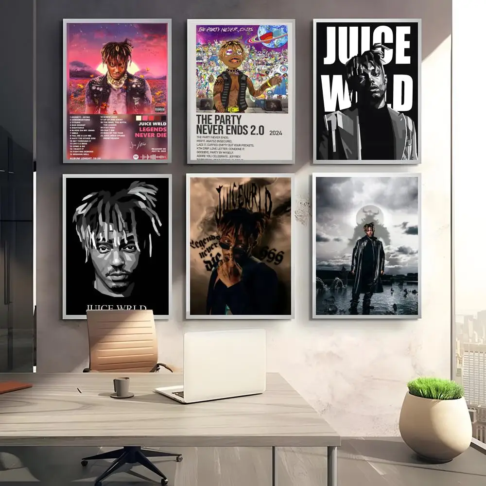 

Perfect Sticker J-Juice Wrld Rapper Poster Self Adhesive Art Designed for Home Dining Office Spaces