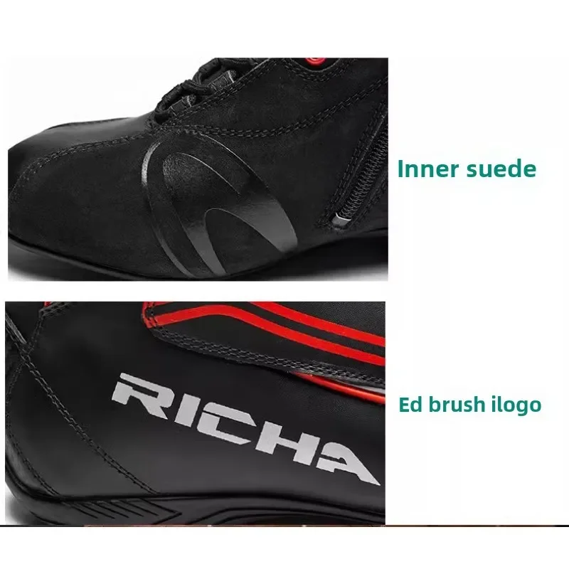 RICHA Motorcycle Shoes Men's and Women's Four Seasons Anti-fall Protection Ankle Waterproof Breathable Riding Waterproof Boots