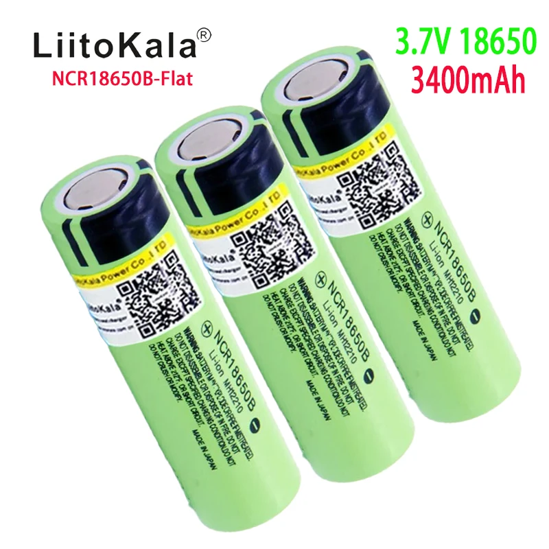 1-20PCS 100% New Original  liitokala NCR18650B 3.7V 3400 mah 18650 Lithium Rechargeable Battery For Flashlight batteries (NO PCB