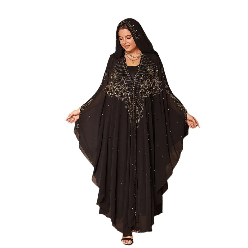 Abayas for Women Dubai Luxury Black Blue Chiffon Boubou Muslim Fashion Dress Caftan Wedding Party Occasions Cardigan Muslim