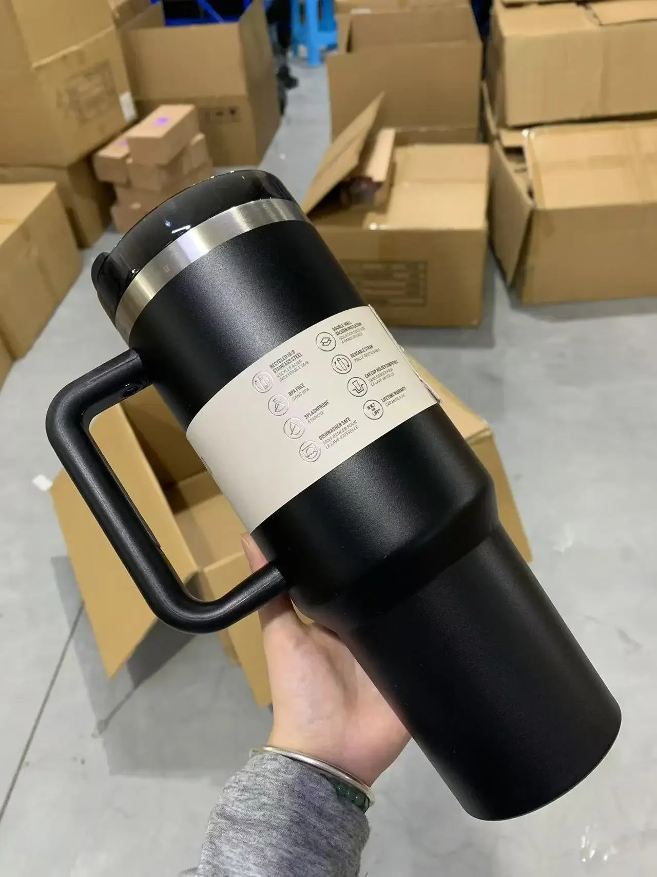 

new Big sale Thermal Coffee Cup with Straw Stainless Steel Vacuum Insulated Tumbler 40oz Thermal Iced Travel Cup for Outdoor