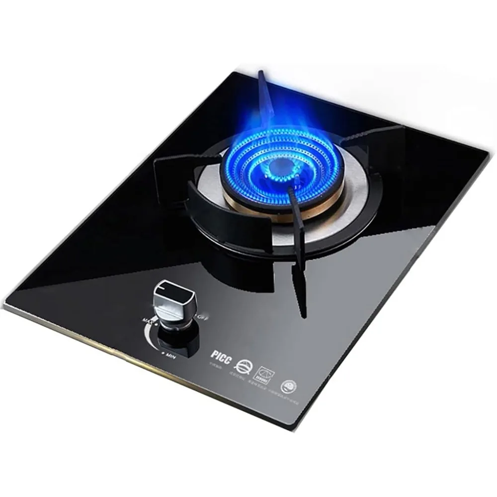 

Burner Gas Cooker 4 5Kw Gas Hob Built In 1 Burner With Ffd Fsd Black Glass Gloss Enamel Pan Stands(Lpg)