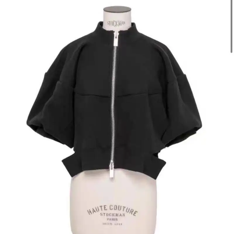 SAC 25 Spring Clothing Japanese Sweater Air Layer Casual Sports Style Baseball Suit Short Jacket