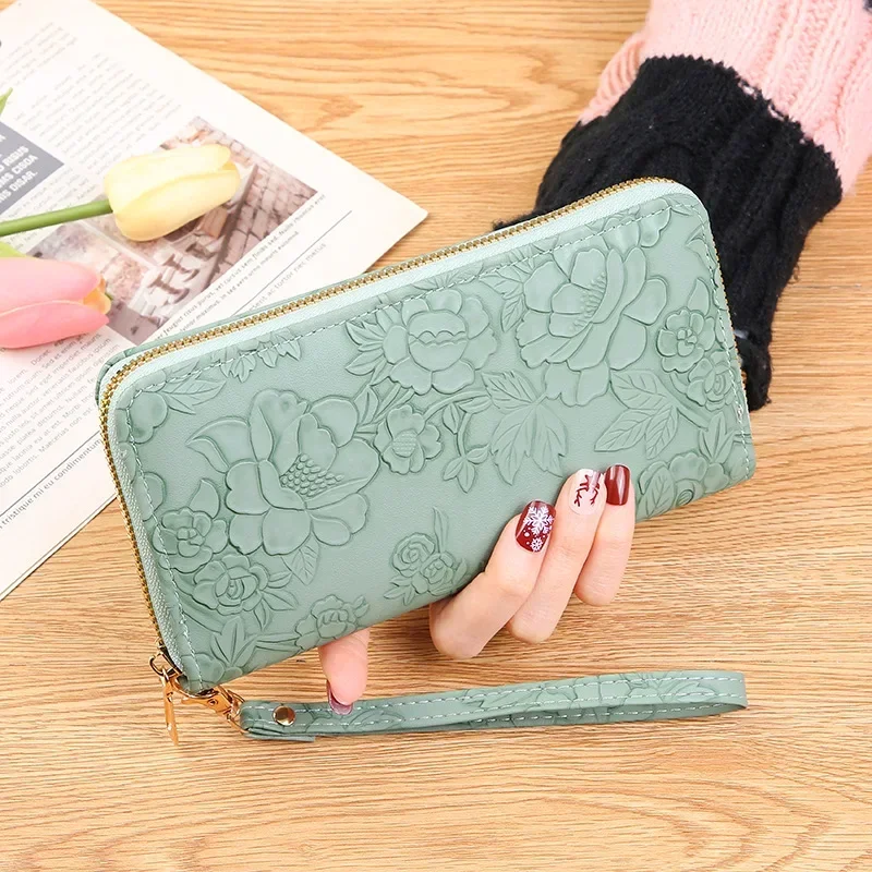 New Large Capacity Wallet New Trendy Korean Version Women's Pu Leather Handbag Multifunctional Long and Portable Wallet