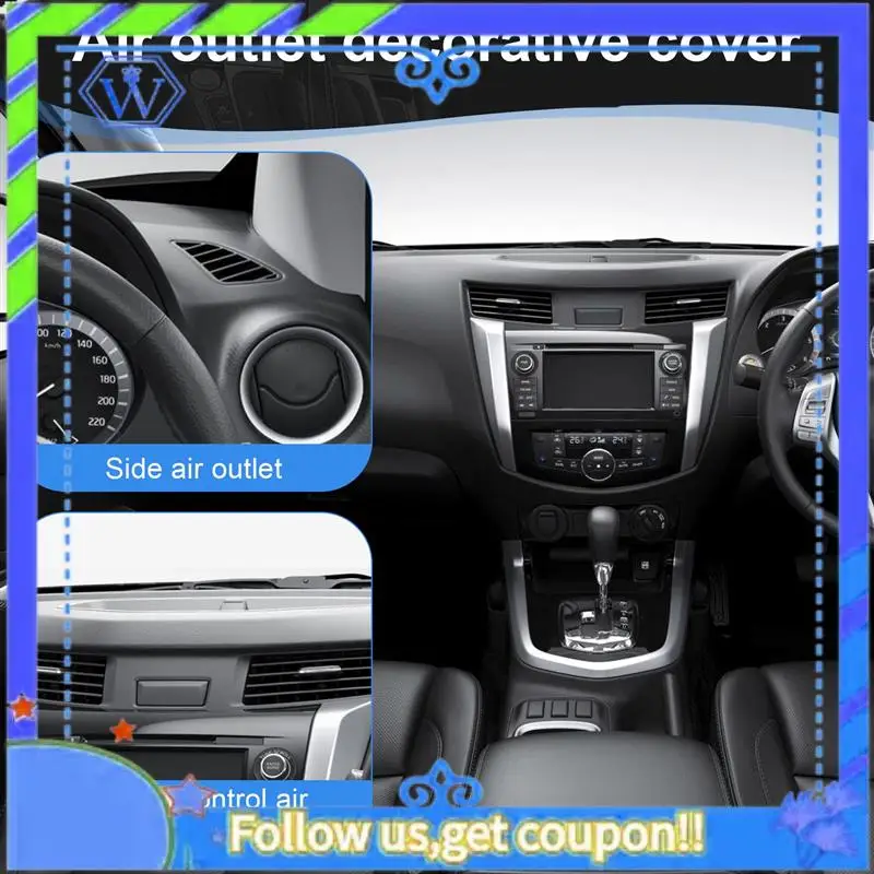 

For Nissan Navara NP300 2015-2020 Carbon Fibre ABS Car Air Conditioner AC Outlet Vent Frame Cover Trim Accessories, 5PCS