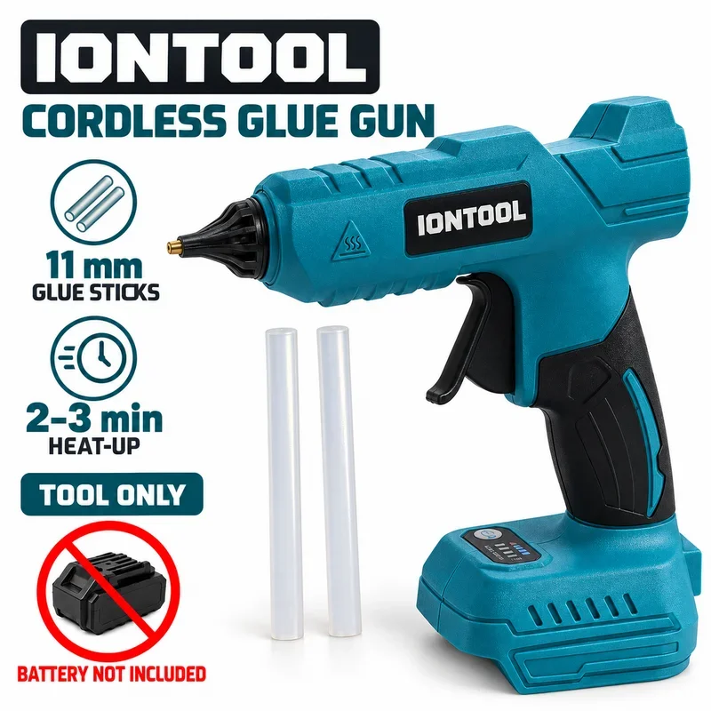IONTOOL Cordless Hot Glue Gun 11mm Fast Heating Hand Tool for DIY Craft Household Maintenance Outdoor Repair Bare Unit