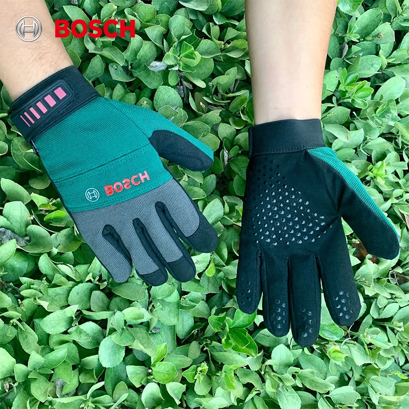 

Bosch Glooves Professional Work Gloves Adjustable Wrist Strap for Renovation Power Drilling Gardening Outdoor Use Woodworking