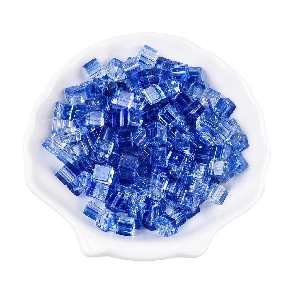 30Pcs  6.5-7mm cube Clear Solid Transparent Square Colorful Crystal Dice Chess Piece Right Angle Sieve For Puzzle Game