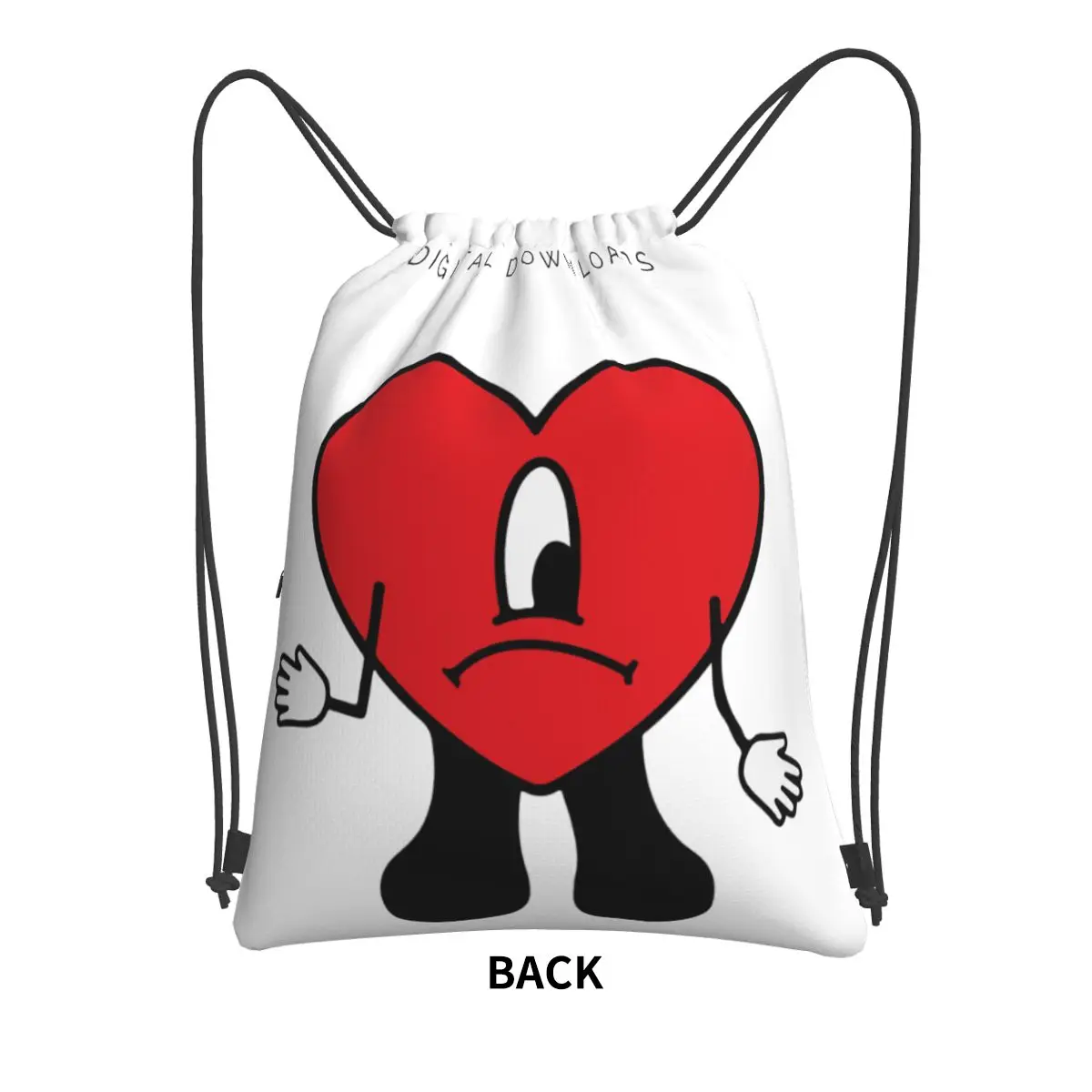 Bad Bunny Rapper Reggaeton Artist Backpacks Portable Drawstring Bundle Pocket Shoes Bag Book Bags for Travel School