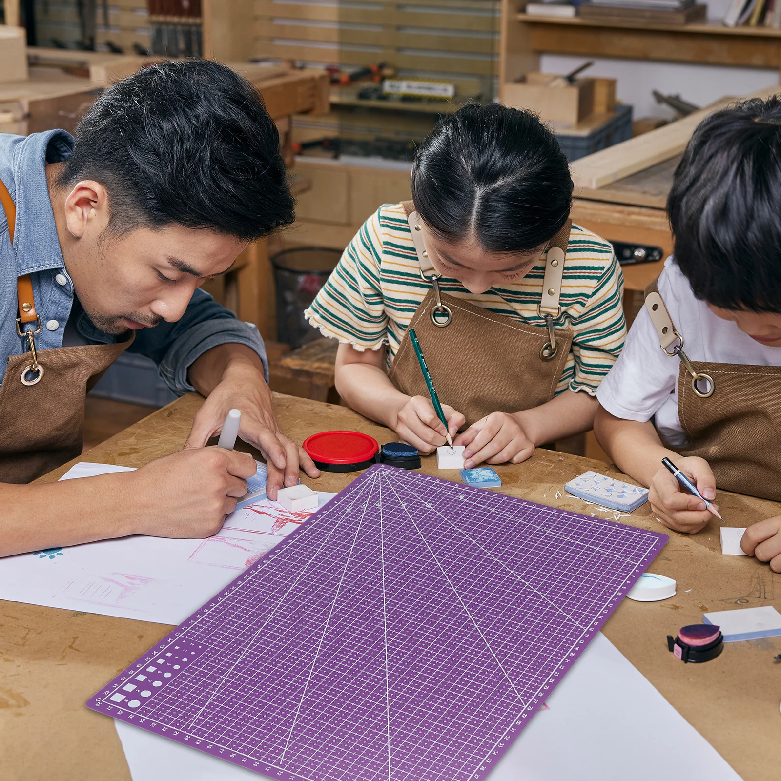 مزدوج الوجهين قطع حصيرة A3 حجم سطح عدم الانزلاق للحرف اليدوية الخياطة اللحف سكرابوكينغ الفن نحت المحمولة الحرفية قطع الوسادة #5