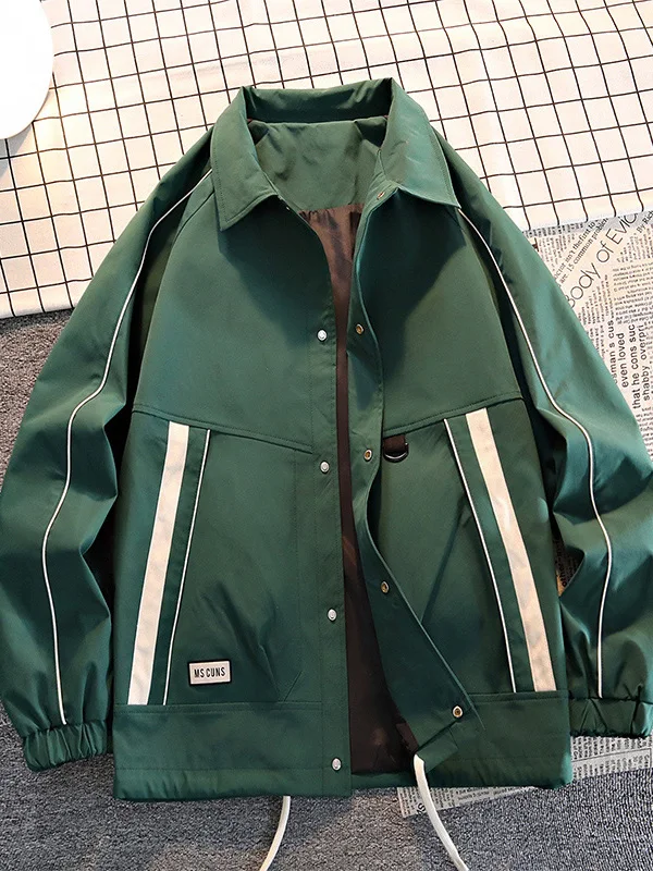 

Мужская повседневная куртка в американском стиле для весны и осени, модная рабочая одежда с воротником, для активного отдыха, из полиэфирного волокна