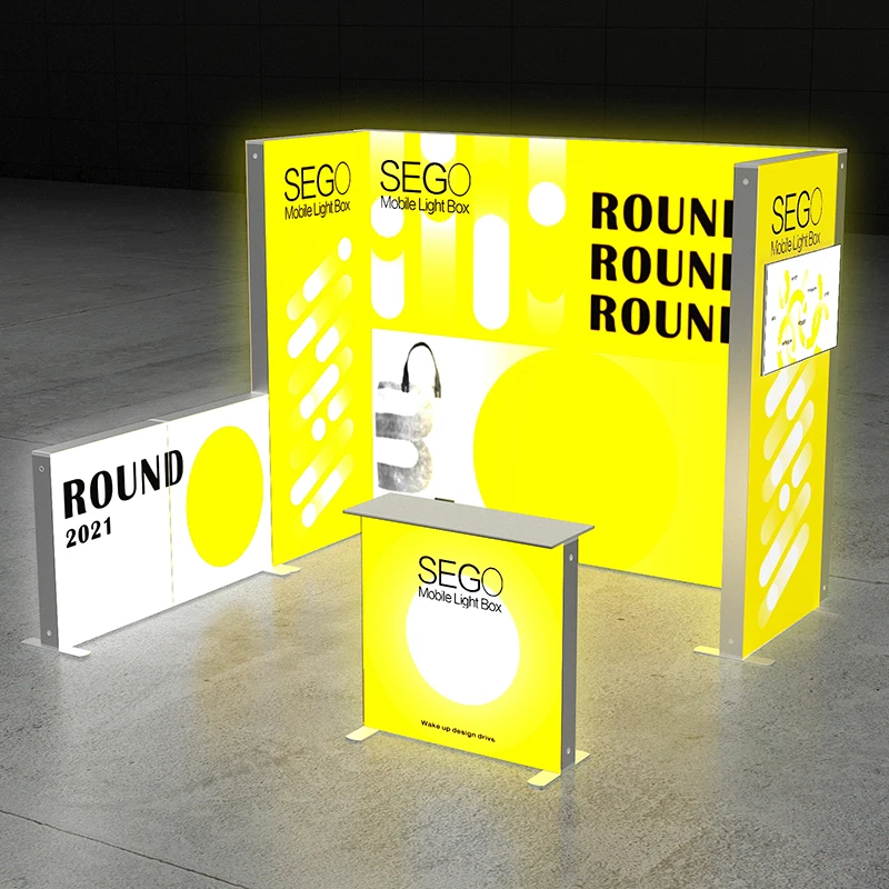 Super Light SEGO Pop-Up Lightbox  3x3m Exhibition Booth Under 25kg Unfold Build in 30mins for Event Businesses