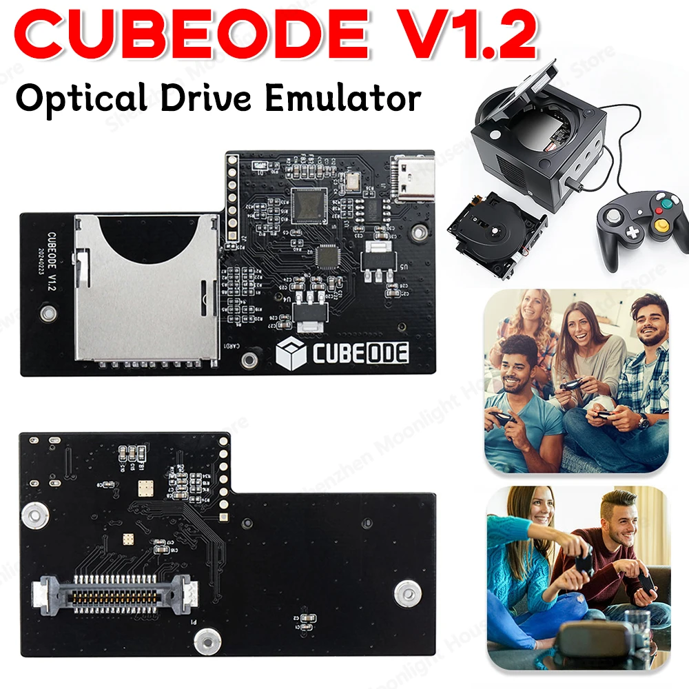 CUBEODE V1.2 Optical Drive Emulator Upgraded Plug and Play GC Loder No SD2SP2/SDGecko Required for NGC GameCube DOL-001&DOL-101