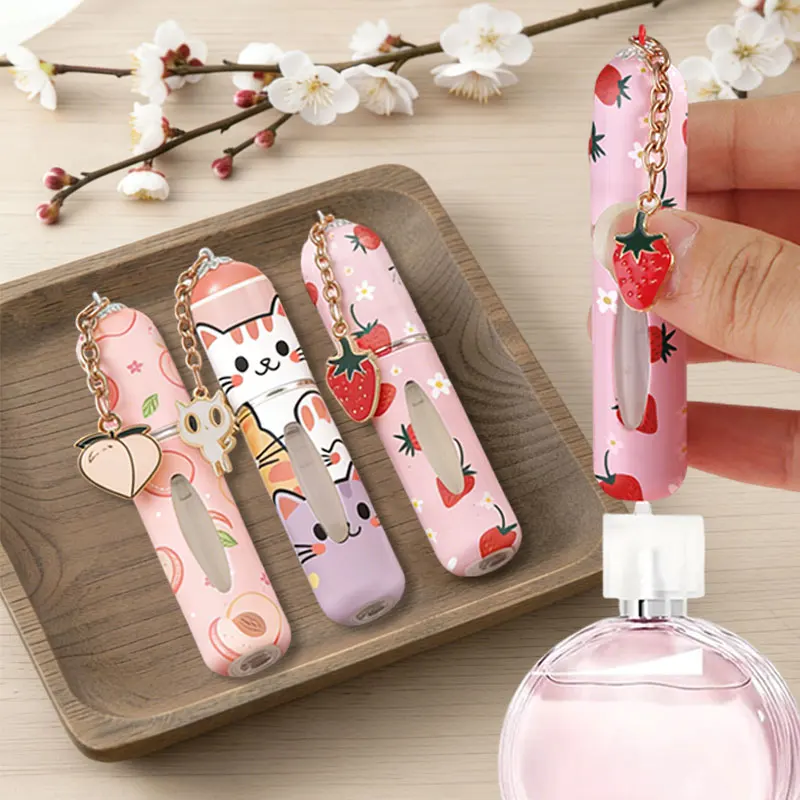 5ml Refillable Mini Perfume Bottle Cute Cat Pattern Portable Cosmetic Bottle Spray Bottle Atomizer Spray Container Travel