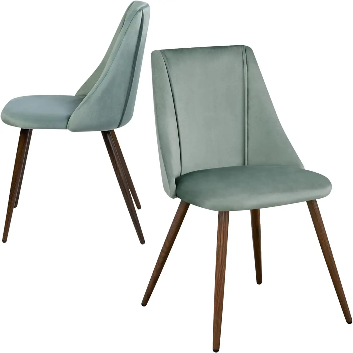 

Velvet Upholstered Accent Chair Living Room Chair with Soft Seat/Metal Legs Mid-Back Side Chairs, Cactus
