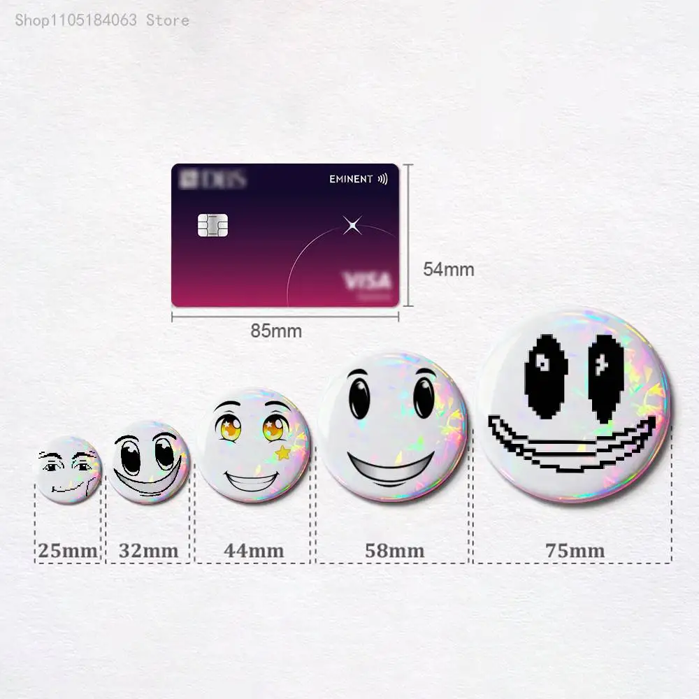 Face W-Winning Smile Cute Funny Badges 25 32 44 58 75 mm Round Cosplay Pin Bag Decor Fans Collect Friends Gifts Brooch Souvenir