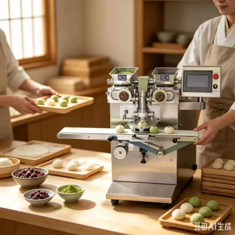 Automatic Stuffing Encrusting Machine Customized Dumpling Mochi Cookie Ball Forming Machine Commercial Processing