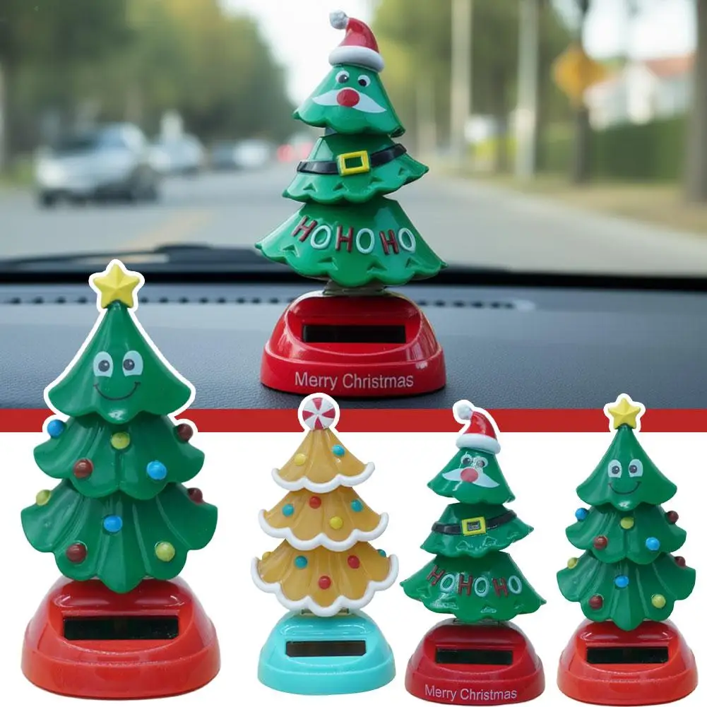 

New Arrival Christmas Car Ornament 2025 2026 Solar Dancing Christmas Tree Novelty Moving Christmas Tree For Car Dashboard J5G1
