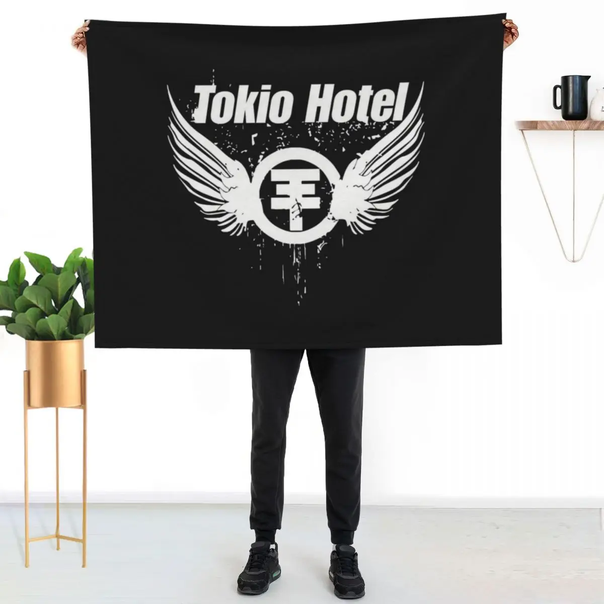 

Tokio Hotel Merch Tokio Hotel Logo Throw Blanket Luxurious Soft Blanket Holiday Gift for Family