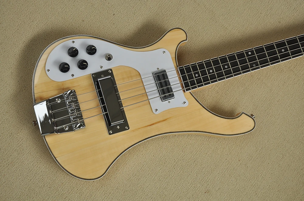 Left Hand 4 Strings Electric Bass with Two Jacks,Rosewood Fretboard,Can be customized