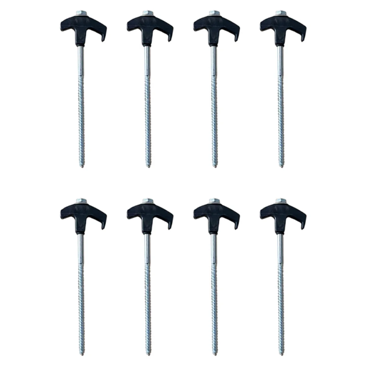 

OURC-Tent Pegs Camping Stakes, Metal Threaded Tent Spikes (8 PCS) Black