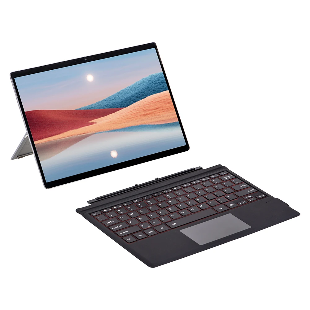 

Wireless Keyboard Bluetooth-compatible 5.1 7 Colors LED Backlit Touchpad Keypad Rechargeable for Microsoft Surface Pro 3 4 5 6 7