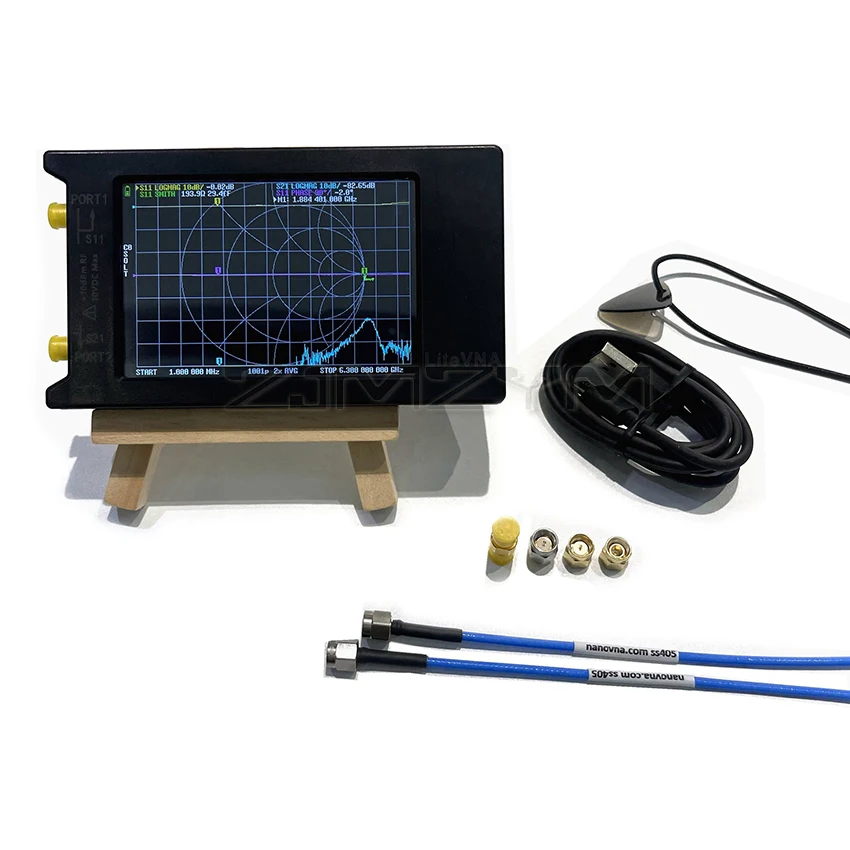 Imagem -02 - Analisador de Rede Vetorial com Tela Sensível ao Toque Litevna64 Litevna hf Vhf Uhf Atualização de Antena Litevna 3.95 50khz 6.3ghz Novo