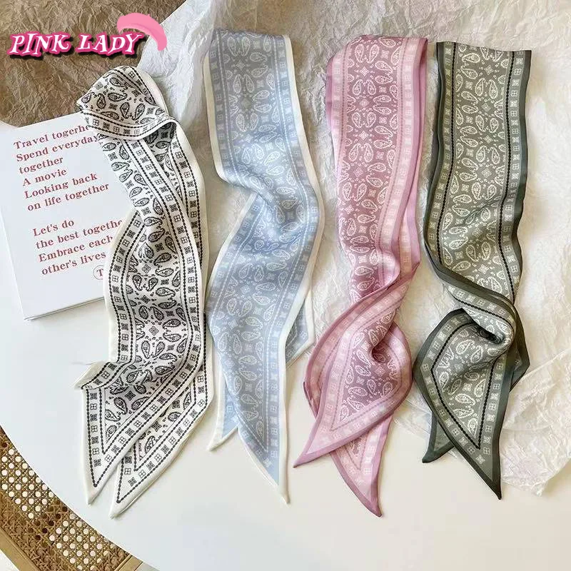 

Шелковый шарф с цветком кешью, универсальный треугольный шарф с двусторонним принтом | Ins украшения винтажные аксессуары для повязки на голову